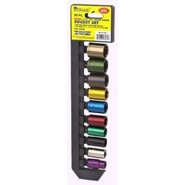 Pittsburgh Professional 10 Piece 3/8" Drive Metric Color Coded Socket Set