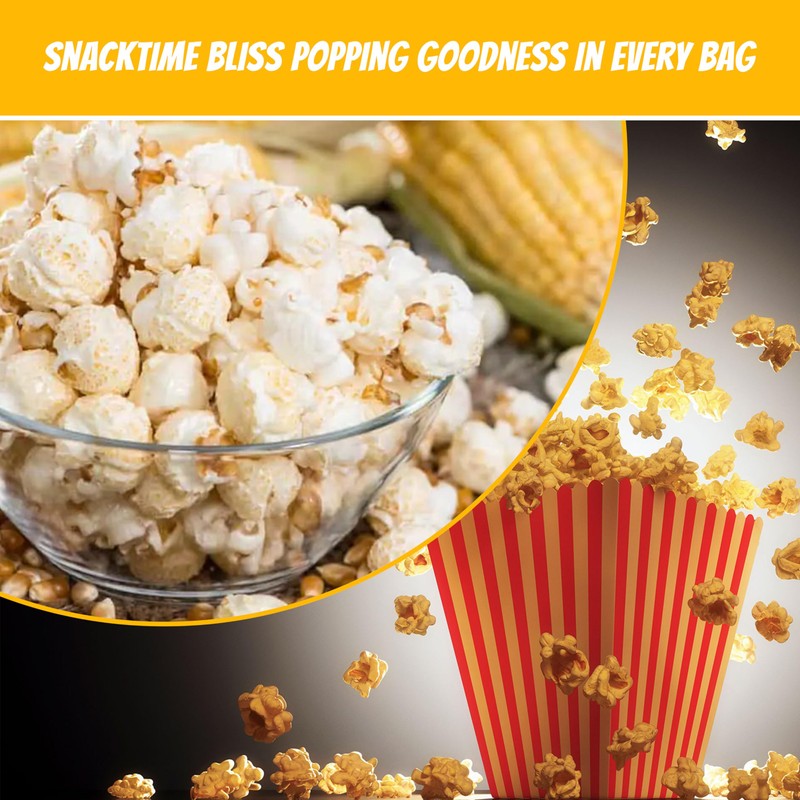 Pre-Measured, Movie Theater Style Popcorn Portion Packs 8 Ounce (Pack