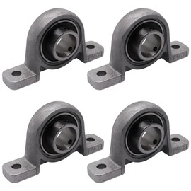 S SYDIEN 5/8 inch Pillow Block Bearing 4Pcs, 17mm ID Mounted Pillow Block Bearings, Vertical Zinc Alloy Steel Mounted Flange Bearing, Self Alignment, KP003