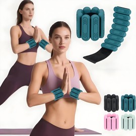 Smlper Ankle Weights Set of 2(1 lb/2 lb Each) – Premium Adjustable Wrist & Ankle Weights for Women Men, Strength Training Silicone Bracelets for Swimming, Running, Pilates, Yoga, Gym (Dark Green)