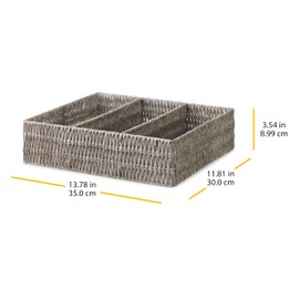 Whitmor Handwoven Natural Seagrass Storage Trays & Baskets - Large Bathroom Organizers for Shelves, Countertops, and Clutter-Free Living, 4 Pack