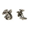 Alpenflüstern Costume Cufflinks Squirrel Antique Silver Colours API089, Silver, Without