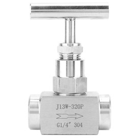 Straight Needle Valve, High Pressure Stainless Steel BSPP Female Thread Straight Needle Valve for Water Transfer (1/4 Inch)