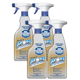 Bar Keepers Friend MORE Spray + Foam Multipurpose Cleaner (4 x 25.4 oz), Stain & Rust Remover for Bathroom, Kitchen & Outdoor Use on Stainless Steel, Aluminum, Brass, Tile, Ceramic, Porcelain & More