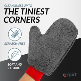 Glart super soft absorbent car rim glove for aluminium rims car car care motorbike bike - removes every dirt and brake abrasion effortlessly - 27x12 cm, car wash glove instead of rim brush