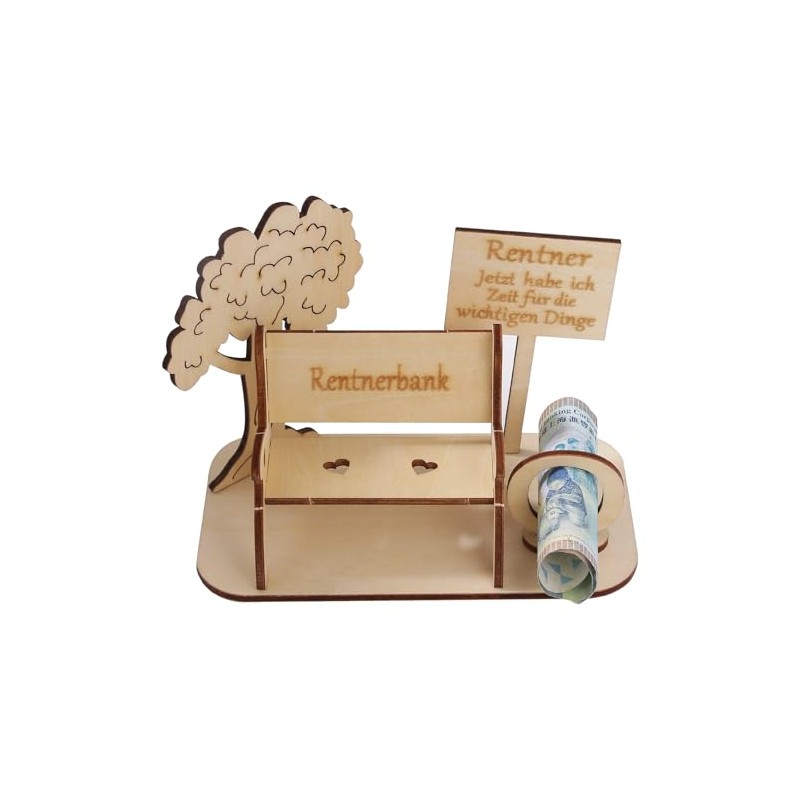 CJ&M Retirement Gift, Large Pensioner Bank with Place Sign, Money