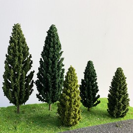 10 PCS Model Pine Trees, 6 inch Micro Landscape Tree Ho Scale Bushes for DIY Scenery Landscape, Woodland Scenery, Railroad Scenery.