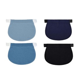 Pack of 4 Pants Extenders Pregnancy, Cotton Core Jeans Padding, Pregnancy, Belly Band Pregnancy, For Weight Fluctuations and Early Pregnancy (Black, Dark Blue, Blue, Light Blue), blue