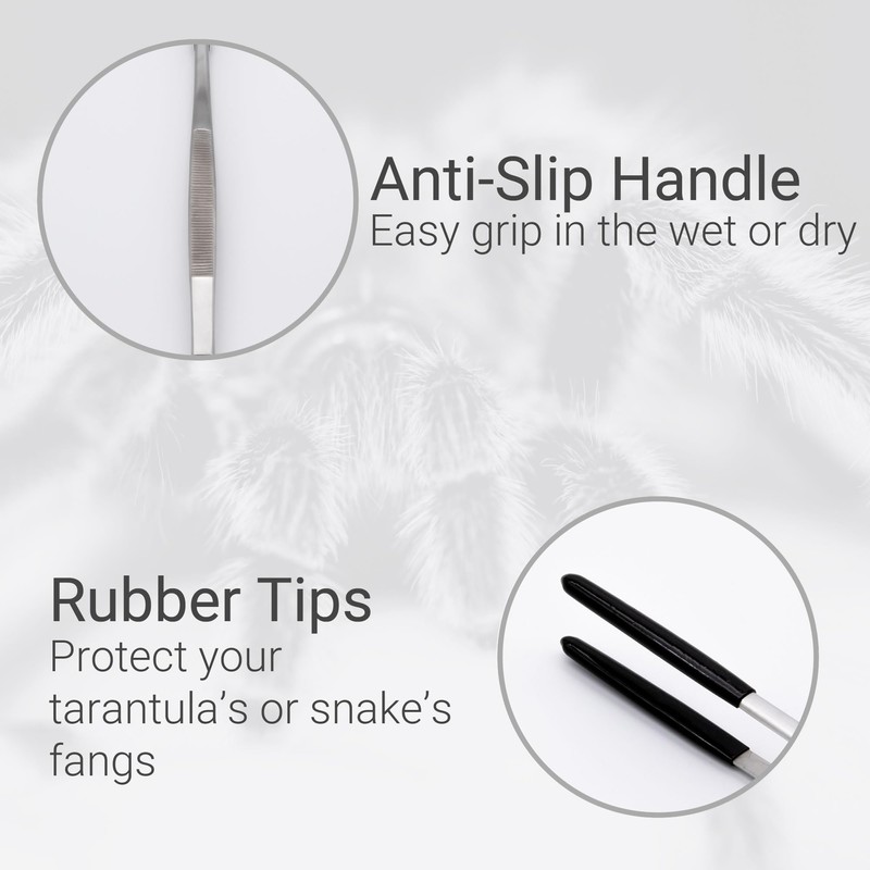 Stainless Steel Rubber Tipped Feeding Tongs Tweezers, 30cm, 12 Inches,