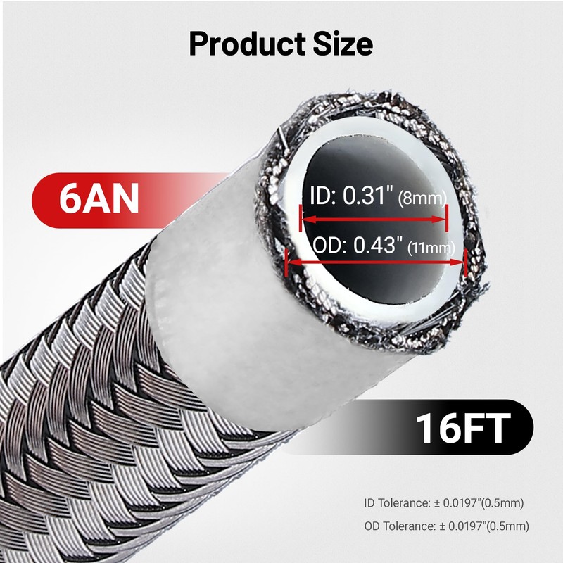 EVIL ENERGY 10AN PTFE Fuel Line Kit,AN10 E85 Stainless Steel