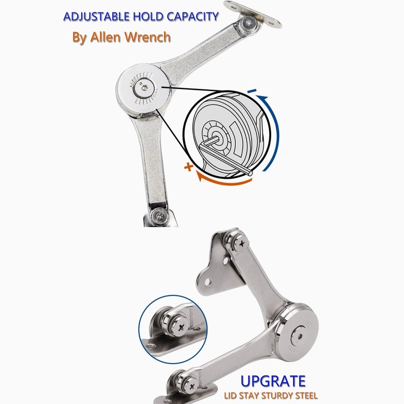 Toy Box Hinges Soft Close - Lid Support Heavy Duty