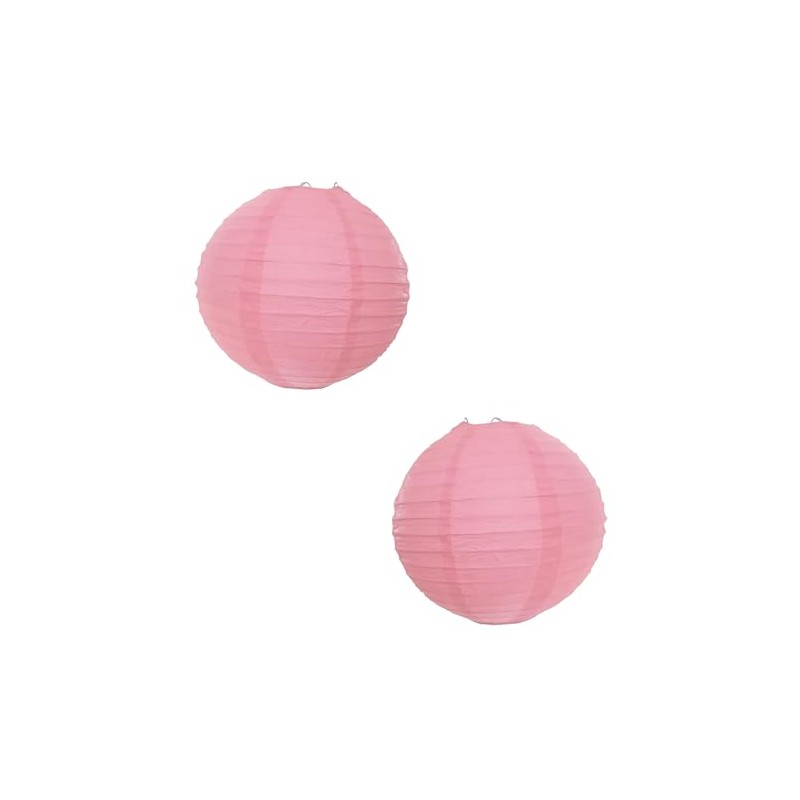 Pack of 2 Coloured Wire Paper Lantern Shade Pendants (12inch