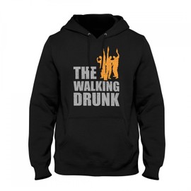 Fashionalarm Men's Hoodie - The Walking Drunk | Fun Hoodie as a Gift Idea for Dead Walking Fans JGA, black