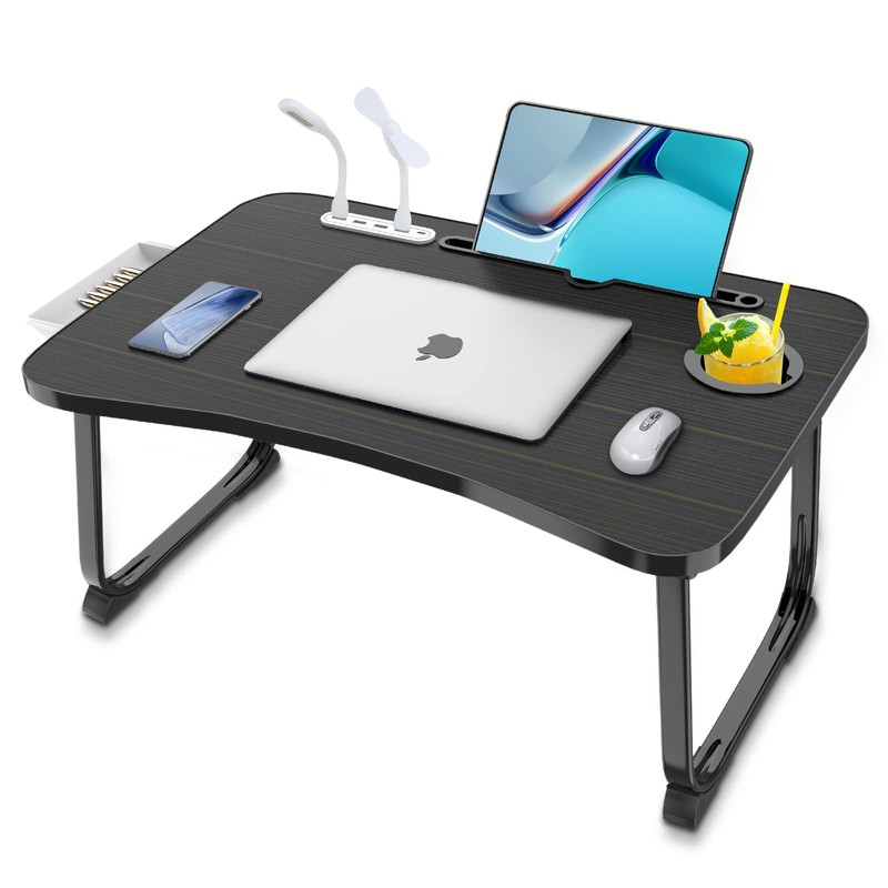 Fayquaze Laptop Bed Desk, Portable Foldable Laptop Bed Table with