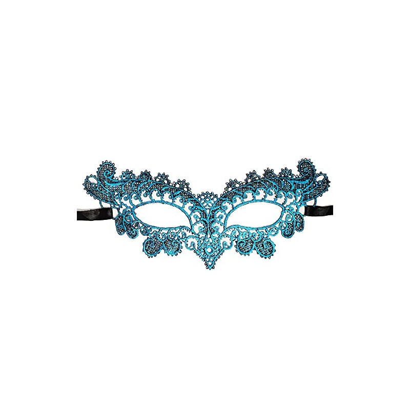 Enchanted Soft Lace Masquerade Mask in Turquoise Blue