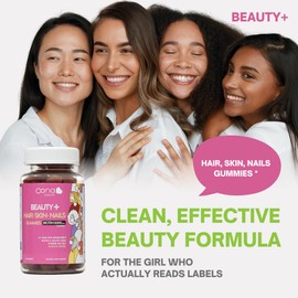 Beauty+ Hair Nails and Skin Vitamins - Biotin Gummies 5,000 Mcg - Folate - Vitamin B Complex B5, B6, B12 - Biotin Vitamins - Faster Hair Growth Gummies, Stronger Nails, Healthy Skin Care