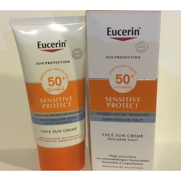 Eucerin Face Sun Creme Cream Sensitive Protect SPF 50+ 50ml NIB