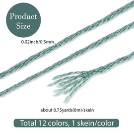 CABODYALS 12 Skeins 6 Ply Colourful Embroidery Floss Variegated Candy Colour Cross Stitch Thread Yarn Polyester Friendship Bracelet String Threads Bulk for Hand Sewing Crafts Bracelets Making Knitting