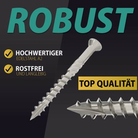 Primo Befestigungstechnik Terr Assco Terrace Screws Stainless Steel, silver, 118t4x40