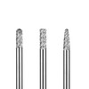 PFERD Carbide Burr Set, 3 Pieces, All-Round Toothing, Shank Diameter