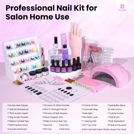 Nail Kit for Beginners with Everything in a Pink Gift Storage Bag