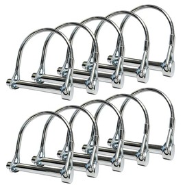10 Pack, NRJSSCC Trailer Coupler Pin and Safety Locking Pin, 2-1/8"x1/4" (L x W) Heavy Duty Shaft Locking and Wire Lock Pins, Hardware Pins for Farm Trailers, Towing, Lawn Garden, Carbon Steel