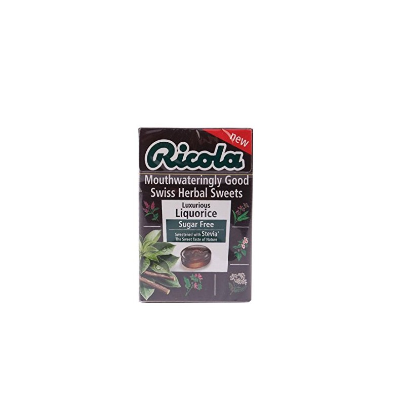 Ricola Box - Liquorice With Stevia 45g (PACK OF 19)