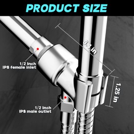 Shower Head Holder for Hand Held Showerheads, Adjustable Shower Arm Mount with Swivel Ball Joint, Premium ABS Bracket, Connect Shower Arm and Shower Hose (Chrome)
