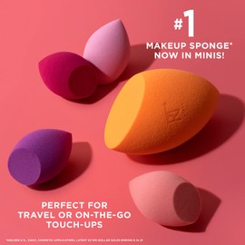 Real Techniques Mini Miracle Complexion Sponge Makeup Blender, Beauty Sponges,(4 Packs of 8, 32 Count Total)