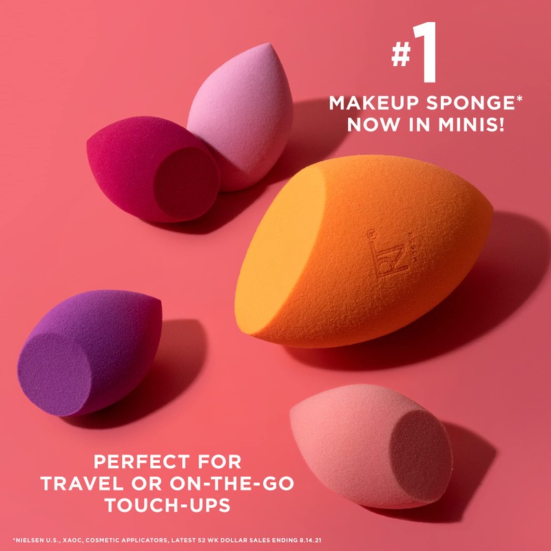 Real Techniques Mini Miracle Complexion Sponge Makeup Blender, Beauty Sponges,(4