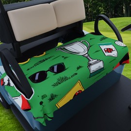 AQQA Golf Cart Seat Covers, Tropical Palm Leaf-Boho-Marble Microfiber Golf Cart Seat Blanket, Golf Blanket, Golf Accessories, Golf Cart Seat Towel Fits All 2-Seat Golf Carts, 55"x 32"