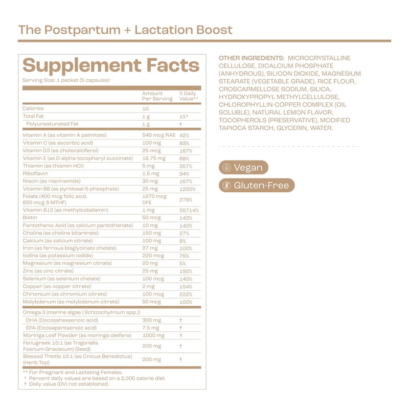 The Postpartum with Lactation Boost - Vitamins to Support Hormones,