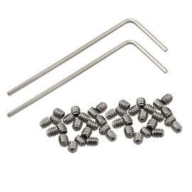 DGBRSM 40PCS 4-40 x 1/8'' Stainless Steel Allen Head Hex Hexagon Socket Set Screws Cup Point with Two Piece Hex Wrench
