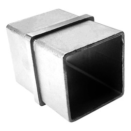 Top Hardware Stainless steel 316 Heavy Duty Structural Pipe Fitting Handrail Connector Flush Joiner for 2"" x 2"" Outside Dimension Square Tubing (Satin Brush Finish, 2-Way - 180°)