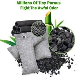 Charcoal Bags, Bamboo Bag 4 pack, 4x75g Air Purifier And deodorize, Charcoal Air Purifying Bags