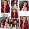 99j Burgundy Loose Deep Wave Bundles Human Hair for Black