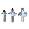 sourcing map Roundover Router Bit Set 1/2 Shank 5/32" 7/16"