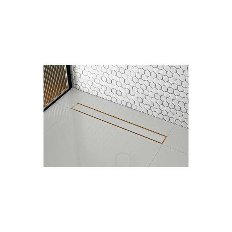 Kingston Brass BSF2427 Watercourse 24" Linear Shower Drain, Brushed Brass