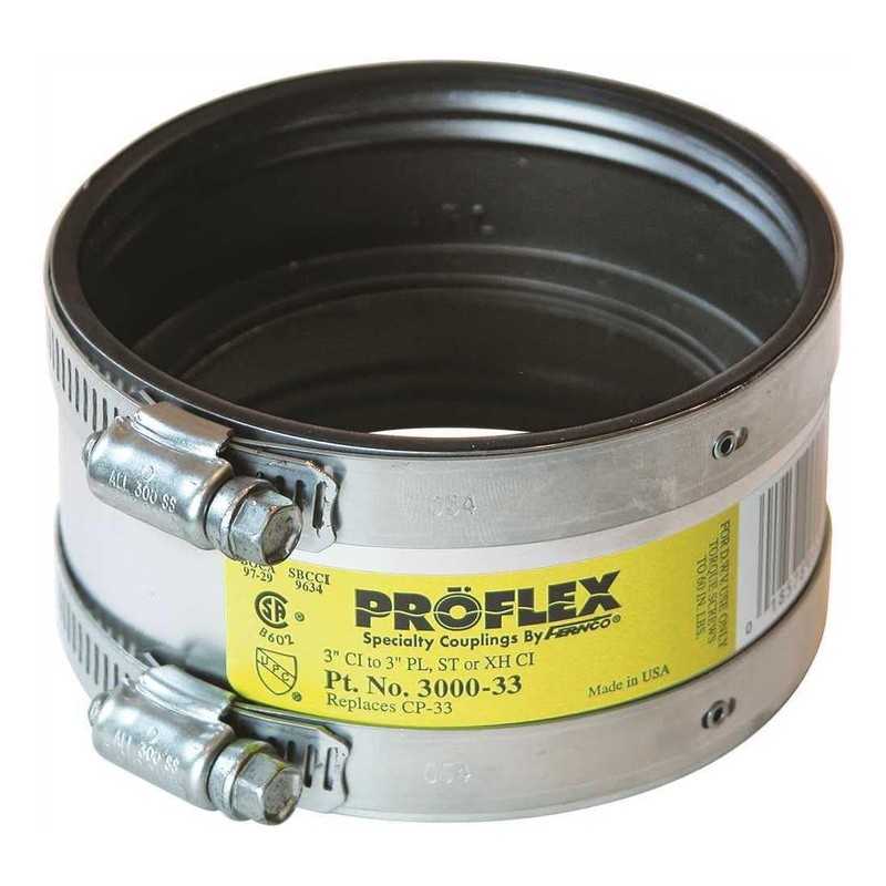 Fernco Proflex 3 x 3 in. Cast Iron x Plastic