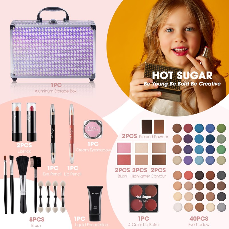 Hot Sugar Makeup Kit for Girls 10-12, Girls Makeup Set