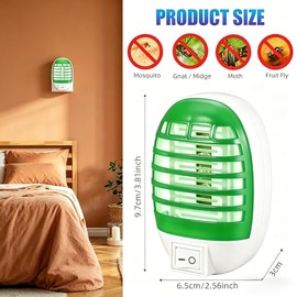 Plug in Bug Zapper, Indoor Bug Zapper Plug in for Flying Insect Fully Automatic Mosquito Trap with Led Light for Patio, Bedroom, Kitchen, Office Mosquito Repellent Green 4pack
