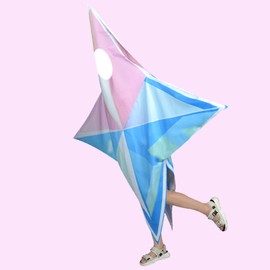 Game Genshin Primogem Cosplay Costume Primogem Four-Pointed Cloak Cosplay Outfit (L)