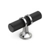 Coinkoly 10 Pack Matte Black and Silver Knurled Cabinet Knobs