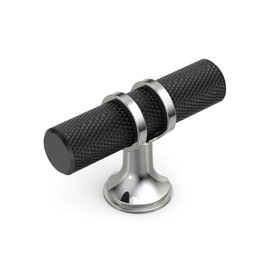 Coinkoly 10 Pack Matte Black and Silver Knurled Cabinet Knobs Kitchen Black Knobs Drawer Pulls Hardware for Cupboard