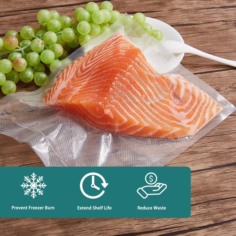 Bonsenkitchen Vacuum Sealer Bags, 200 pcs 8"W x 12"H, BPA-Free,