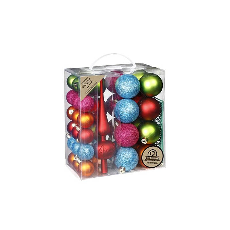 Mille Fiori Plastic Christmas Baubles, 4 cm - 6 cm,
