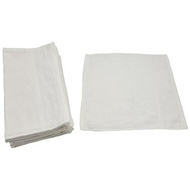 Pack of 10 Wash Cloths 100% Cotton 30 x 30 cm Set Plain Pack of 10 Terry Towels (White)