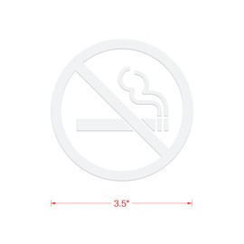 dealzEpic - Clear Transparent White No Smoking Sign - Self Adhesive Peel and Stick Vinyl Decal For Glass Door or Window - 3.5 inches in Diameter | Pack of 4 Pcs