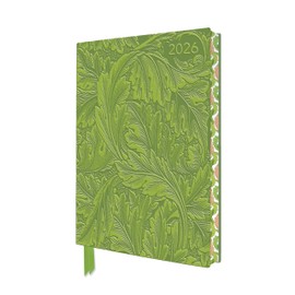 William Morris: Acanthus 2026 Artisan Art Vegan Leather Diary Planner - Page to View with Notes