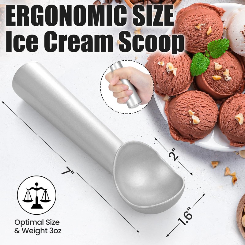 2 Pcs Ice Cream Scoop 7 Inch, Non-Stick